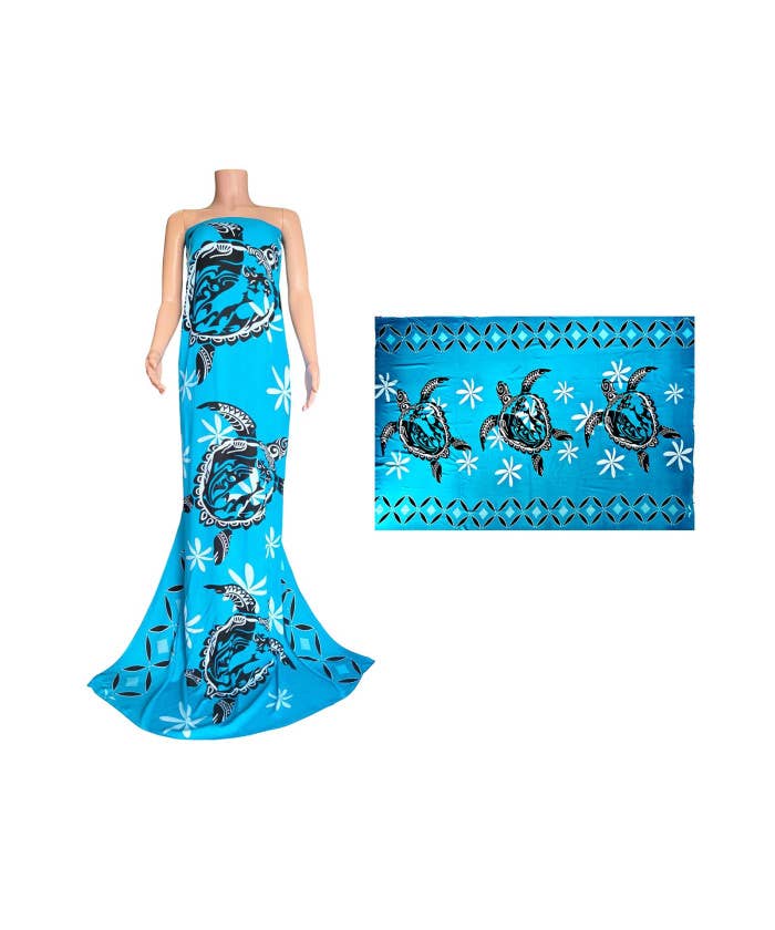 Turtle With Tiare Flower Beach Sarong/Pareo