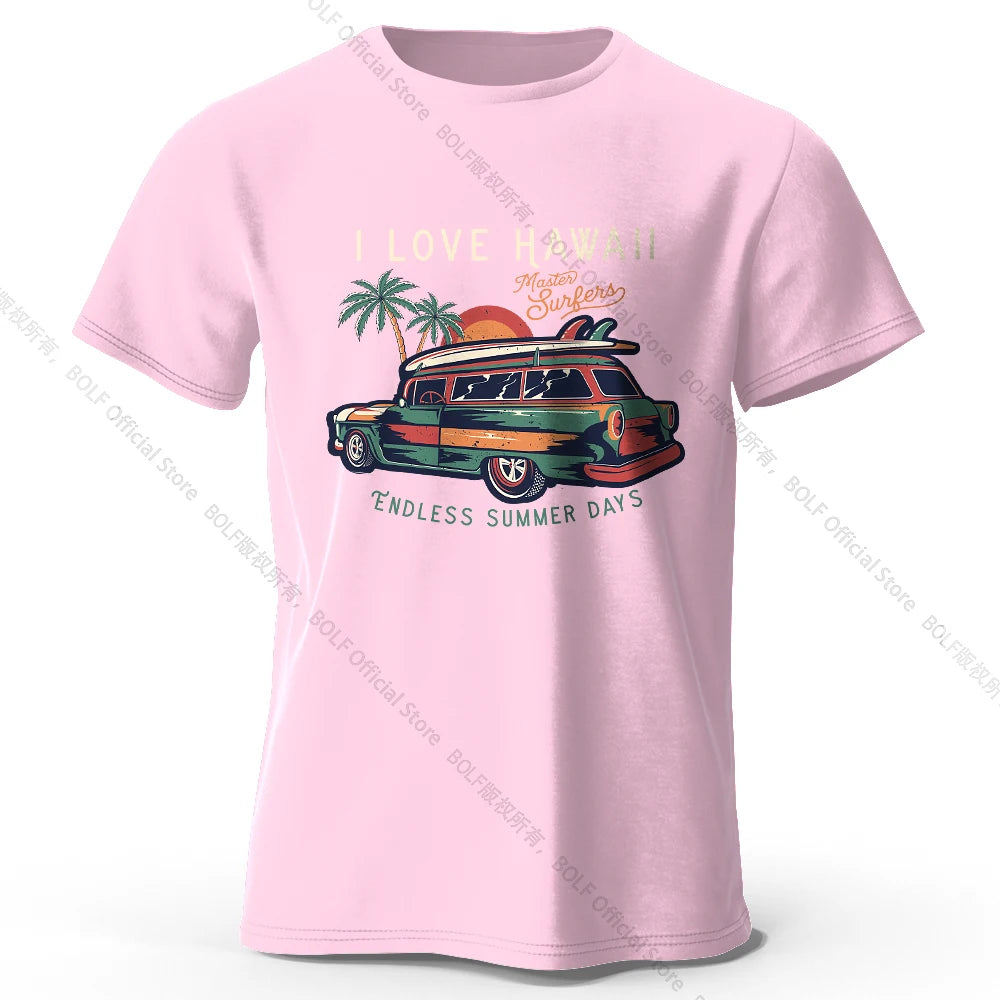 Hawaiian Holiday Printed Unisex Men Women T-Shirt Tees Tops 100% Cotton Aloha Flower Graphic Luau Party Outfit