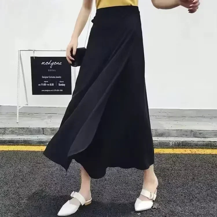 2025 New Women's One-Piece Floral Print Skirt High Waist Wrap Chiffon Beach Dress with Tie Waist Summer Vacation Boho Style