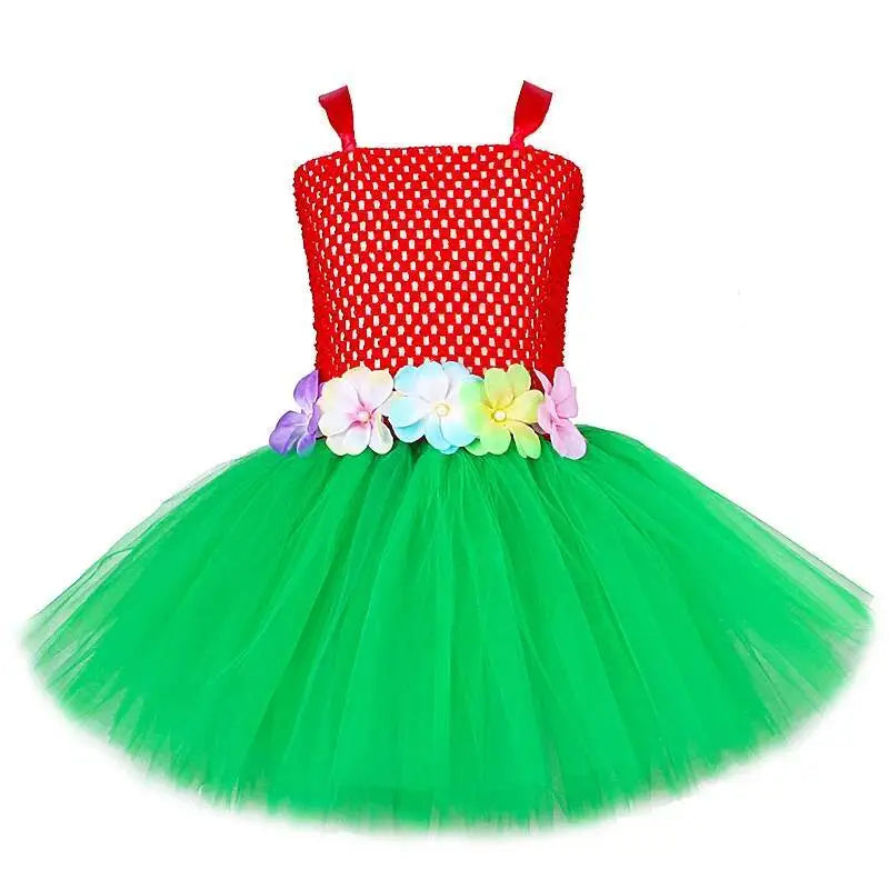 Hawaiian Hula Dresses for Girls Hawaii Lilo Tutu Dress Kids Hula Show Costumes Children Halloween Luau Dance Ballet Tutus Outfit