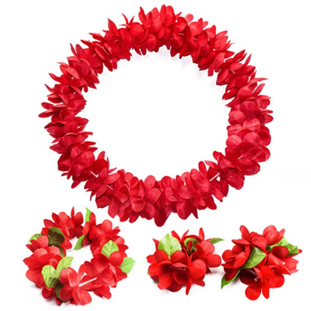 Beach Fashion Hawaiian Style For Women Artificial Flowers Gift Performance Accessories Wristband Garland Necklace Headband