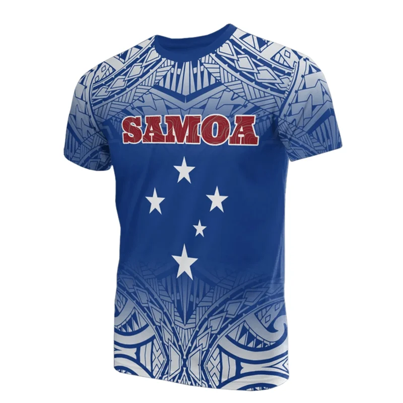 Samoa Flag Map Graphic T Shirts Samoan National Emblem T Shirt For Men Clothes Polynesia Unisex Tshirt Casual Man Tee Women Tops