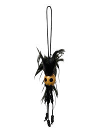 Polynesian Warrior Head Doll Handcrafted Feather Pendant