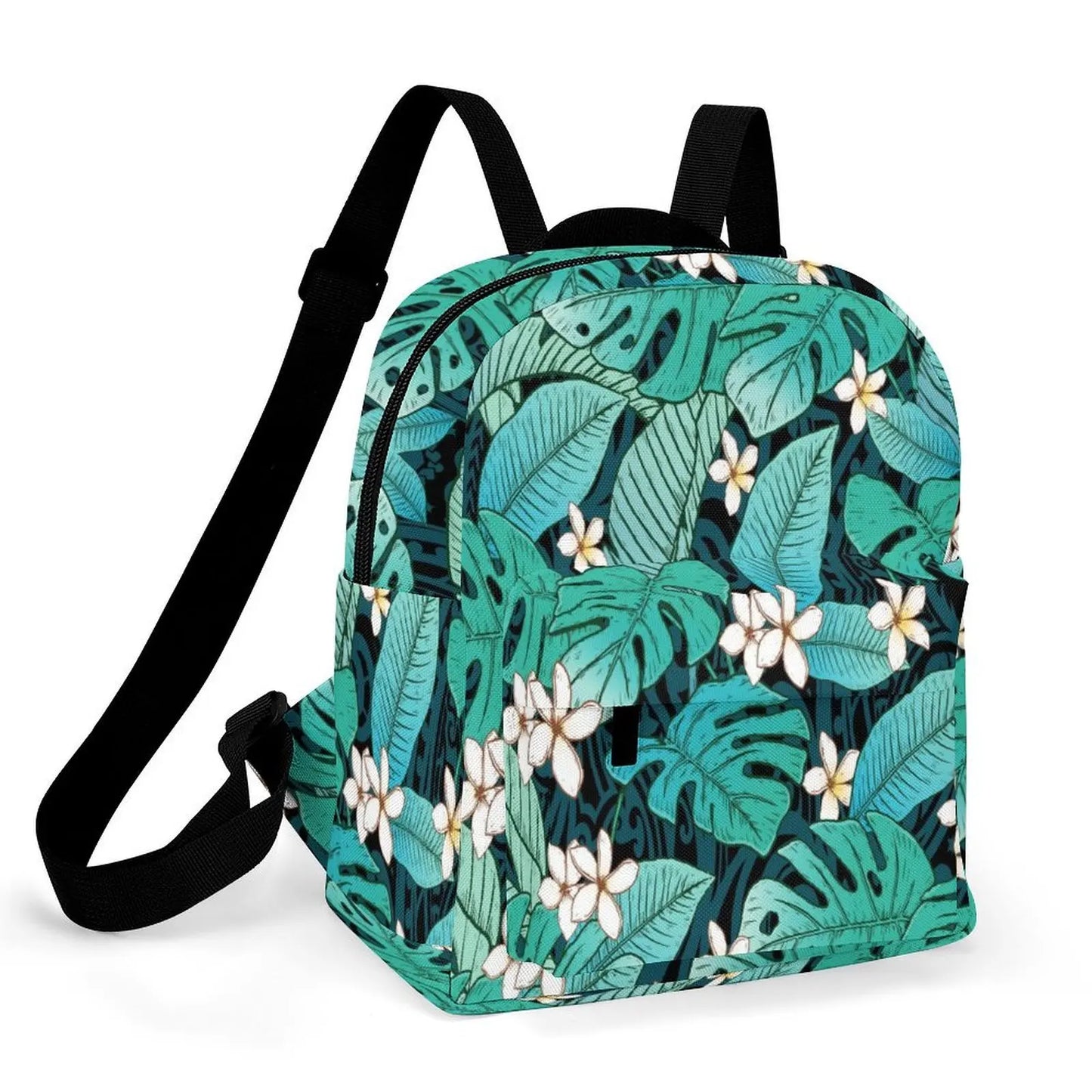 Custom Polynesian Women'S Casual Backpack Samoan Tribal Floral Print Artistic Pattern Design Fashionable Compact Backpack