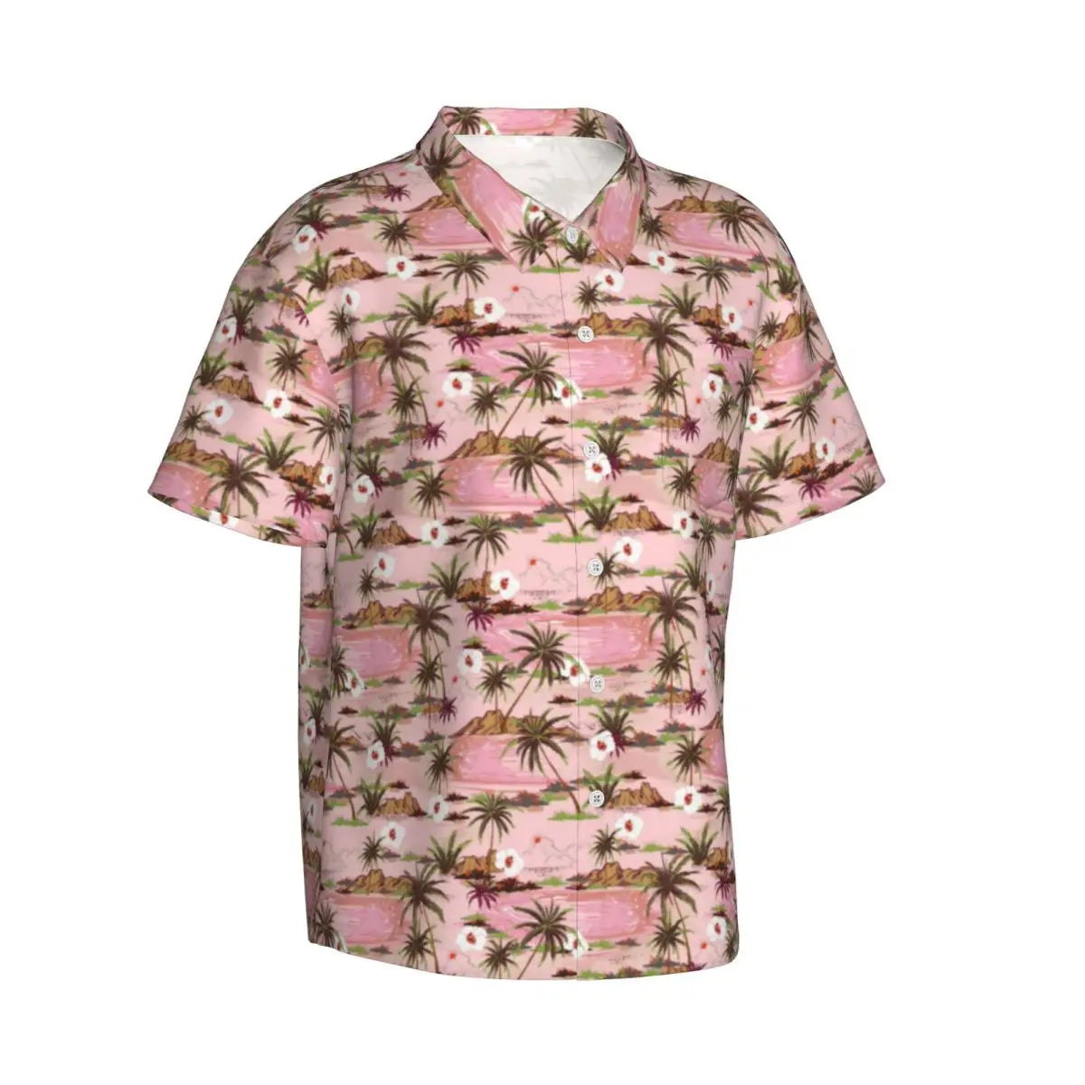 Hawaiian Shirt Vacation Tropical Palm Leaves Blouses Hawaiian Flowers Vintage Casual Shirts Men Short-Sleeve Streetwear Clothing