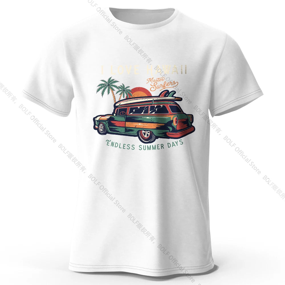Hawaiian Holiday Printed Unisex Men Women T-Shirt Tees Tops 100% Cotton Aloha Flower Graphic Luau Party Outfit