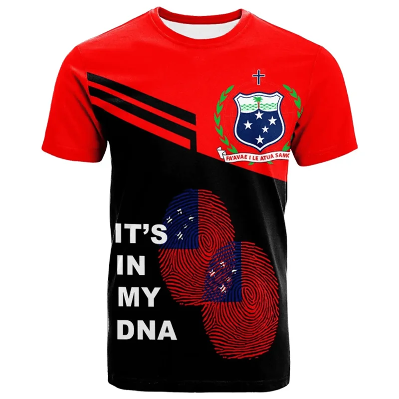Samoa Flag Map Graphic T Shirts Samoan National Emblem T Shirt For Men Clothes Polynesia Unisex Tshirt Casual Man Tee Women Tops