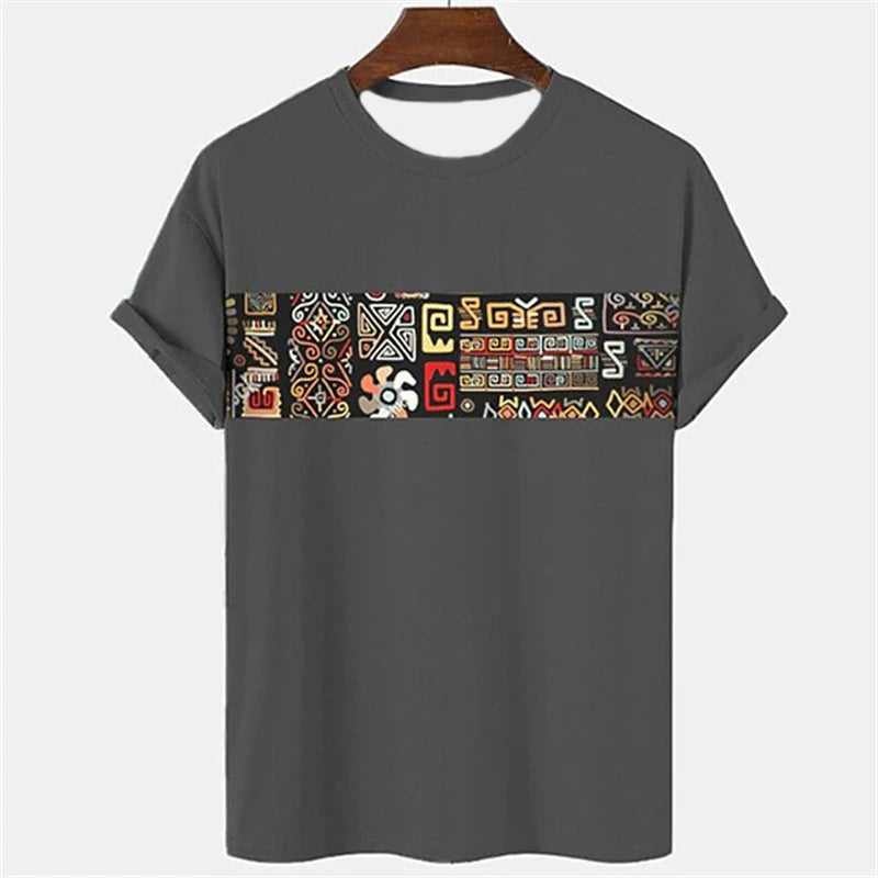 New Summer Tribal Ethnic Style Pattern Tshirt For Men 3D Print Men Women Short Sleeve Oversized Harajuku Tshirts Tee Top
