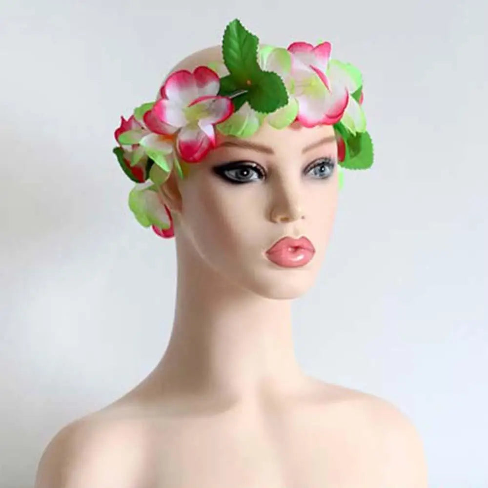 Beach Fashion Hawaiian Style For Women Artificial Flowers Gift Performance Accessories Wristband Garland Necklace Headband