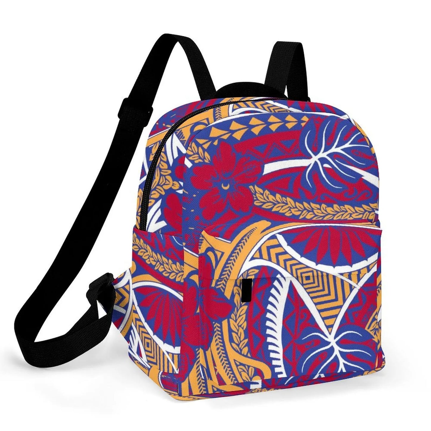 Custom Polynesian Women'S Casual Backpack Samoan Tribal Floral Print Artistic Pattern Design Fashionable Compact Backpack