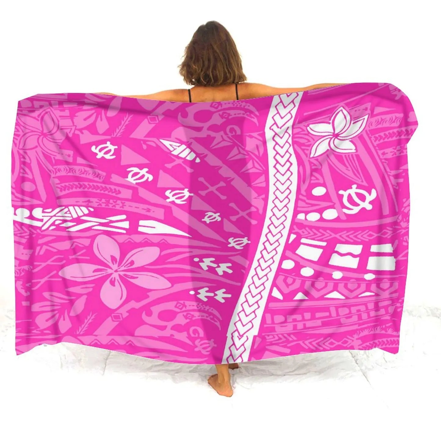 Custom Wholesale Polynesian Ladies Sarong Samoan Vintage Tribal Print Custom Sarong Style Shawl Summer Seaside Elegant Coat