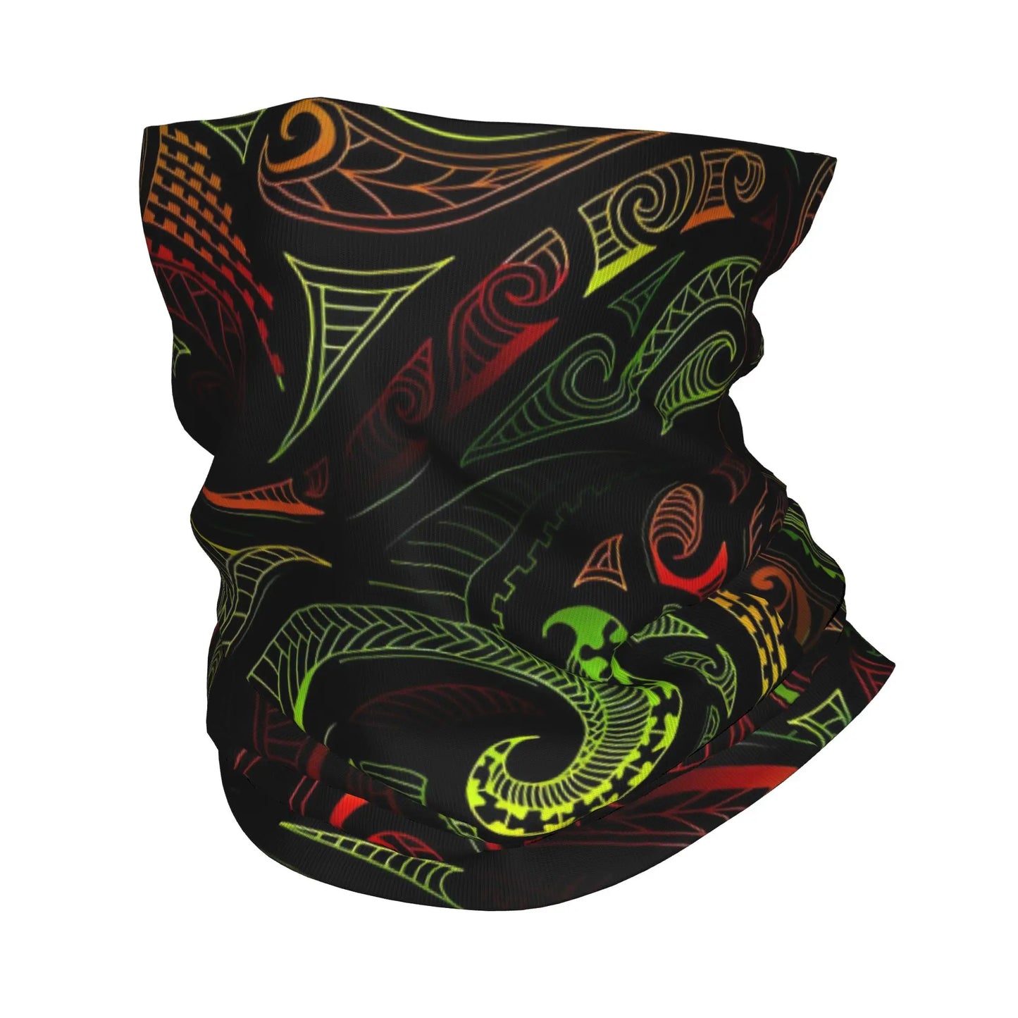 Custom Tribal Maori Warrior Bandana Neck Warmer Women Men Winter Ski Tube Scarf Gaiter Art Pattern Proud Face Cover