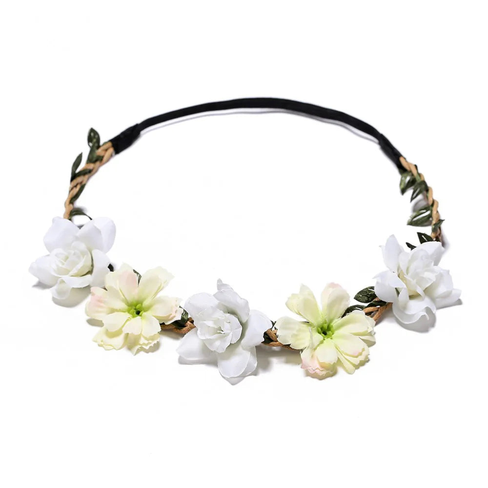 Hawaiian Wreath Bride Wedding Hair Accessories Simulation Flower Crown Headwear Children's Photo Hair Accessories Headbands