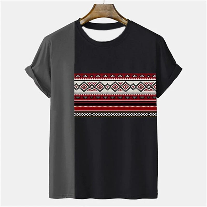 New Summer Tribal Ethnic Style Pattern Tshirt For Men 3D Print Men Women Short Sleeve Oversized Harajuku Tshirts Tee Top