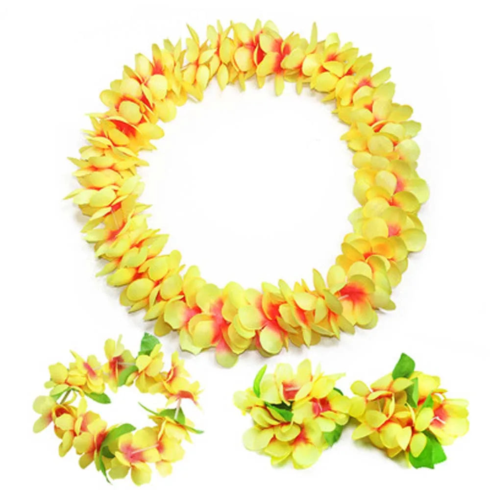 Beach Fashion Hawaiian Style For Women Artificial Flowers Gift Performance Accessories Wristband Garland Necklace Headband