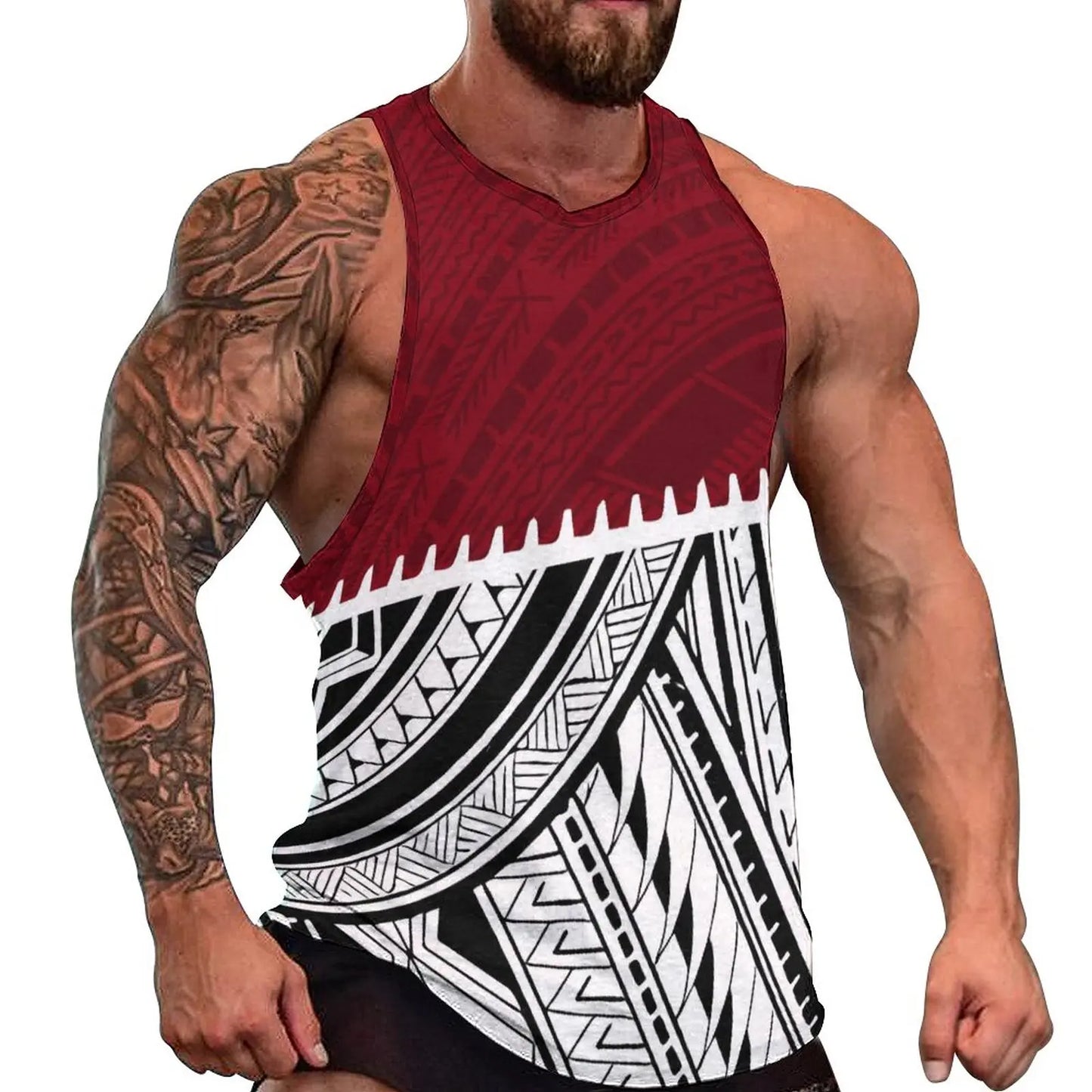 Polynesian Tribal Tank Tops Samoan Men Singlets Island Wear