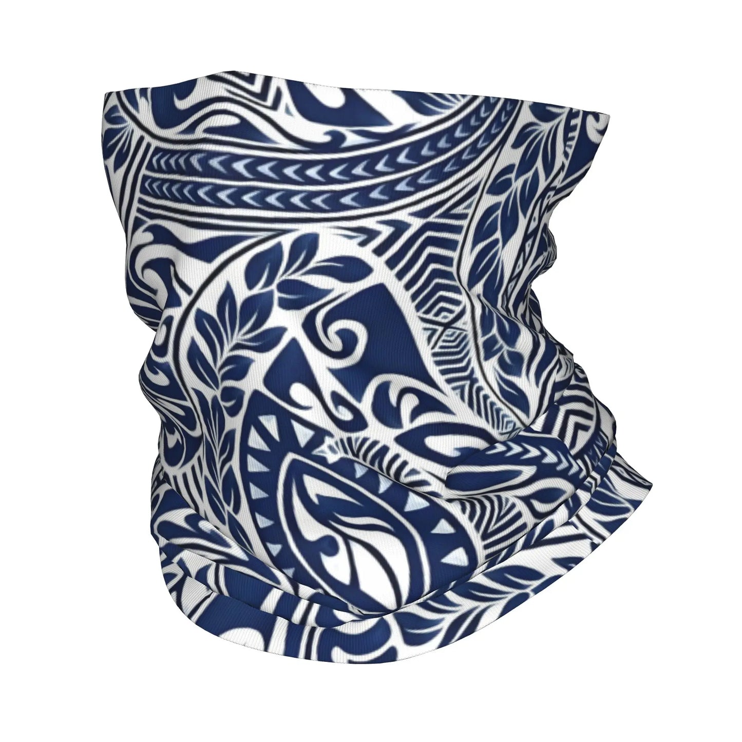 Custom Tribal Maori Warrior Bandana Neck Warmer Women Men Winter Ski Tube Scarf Gaiter Art Pattern Proud Face Cover