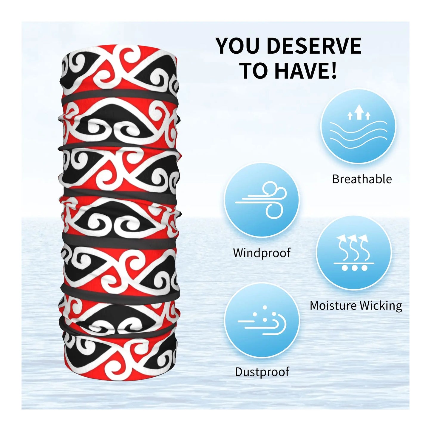 Custom Tribal Maori Warrior Bandana Neck Warmer Women Men Winter Ski Tube Scarf Gaiter Art Pattern Proud Face Cover