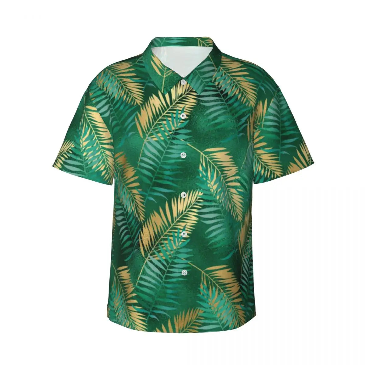 Hawaiian Shirt Vacation Tropical Palm Leaves Blouses Hawaiian Flowers Vintage Casual Shirts Men Short-Sleeve Streetwear Clothing