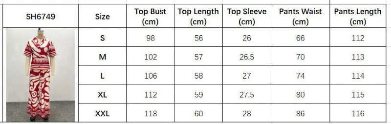 Women's African Print 2 Piece Set Tribal Pattern Short Sleeve Button Shirt + High Waist Wide Leg Pants Elegant Summer Outfits