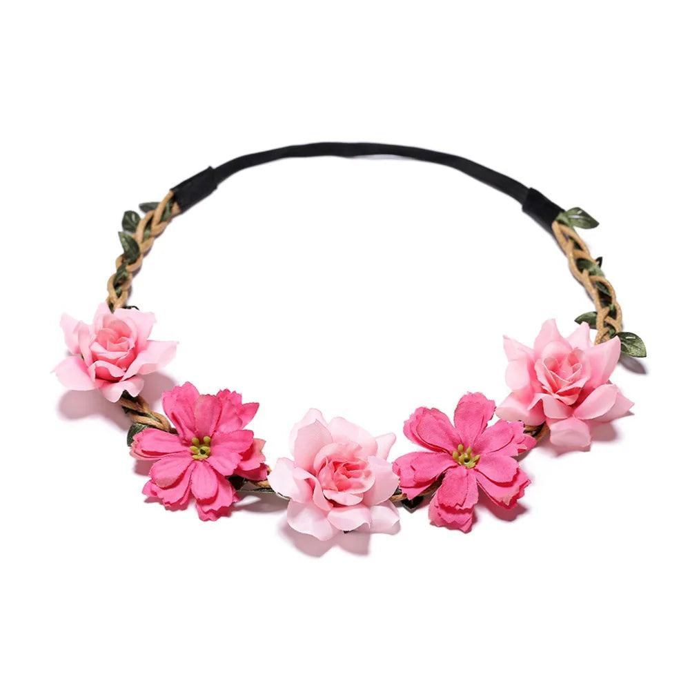 Hawaiian Wreath Bride Wedding Hair Accessories Simulation Flower Crown Headwear Children's Photo Hair Accessories Headbands