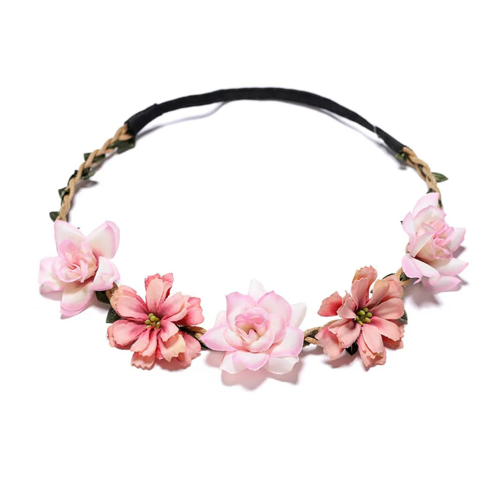 Hawaiian Wreath Bride Wedding Hair Accessories Simulation Flower Crown Headwear Children's Photo Hair Accessories Headbands