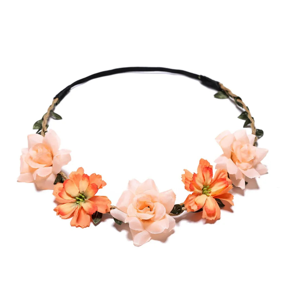 Hawaiian Wreath Bride Wedding Hair Accessories Simulation Flower Crown Headwear Children's Photo Hair Accessories Headbands