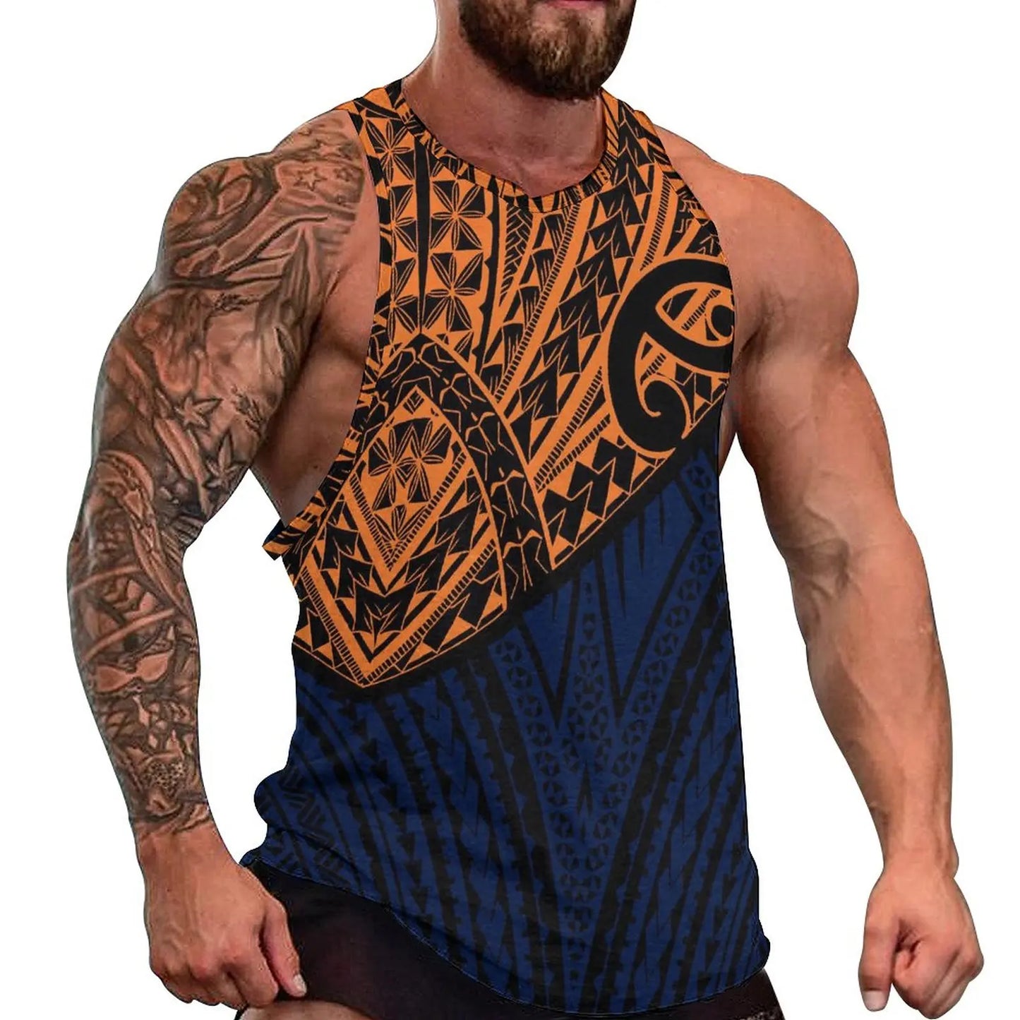 Polynesian Tribal Tank Tops Samoan Men Singlets Island Wear