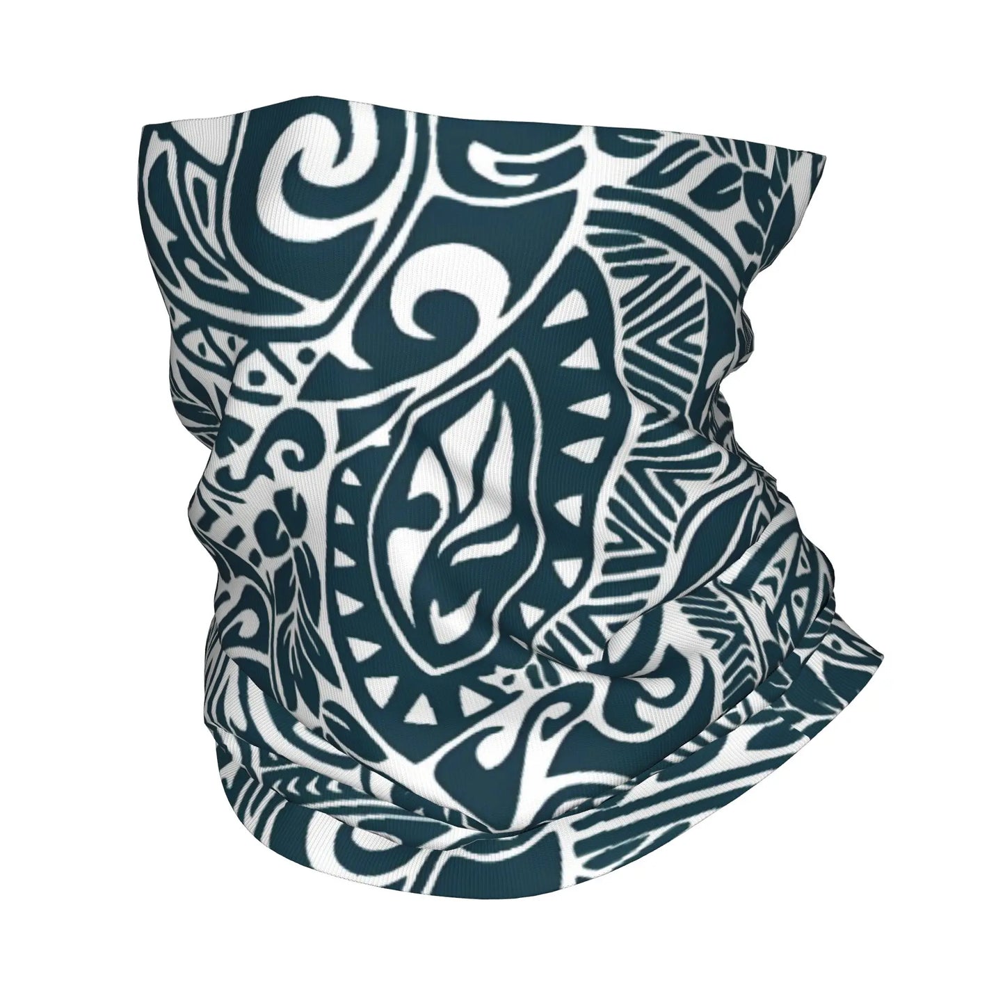Custom Tribal Maori Warrior Bandana Neck Warmer Women Men Winter Ski Tube Scarf Gaiter Art Pattern Proud Face Cover