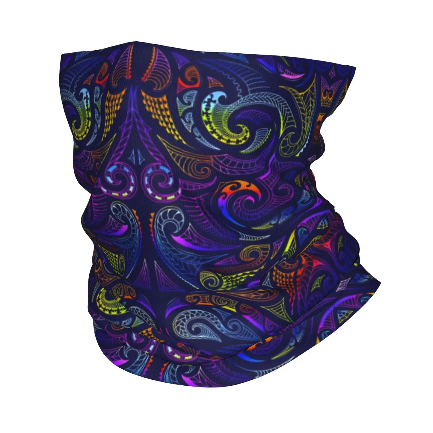 Custom Tribal Maori Warrior Bandana Neck Warmer Women Men Winter Ski Tube Scarf Gaiter Art Pattern Proud Face Cover