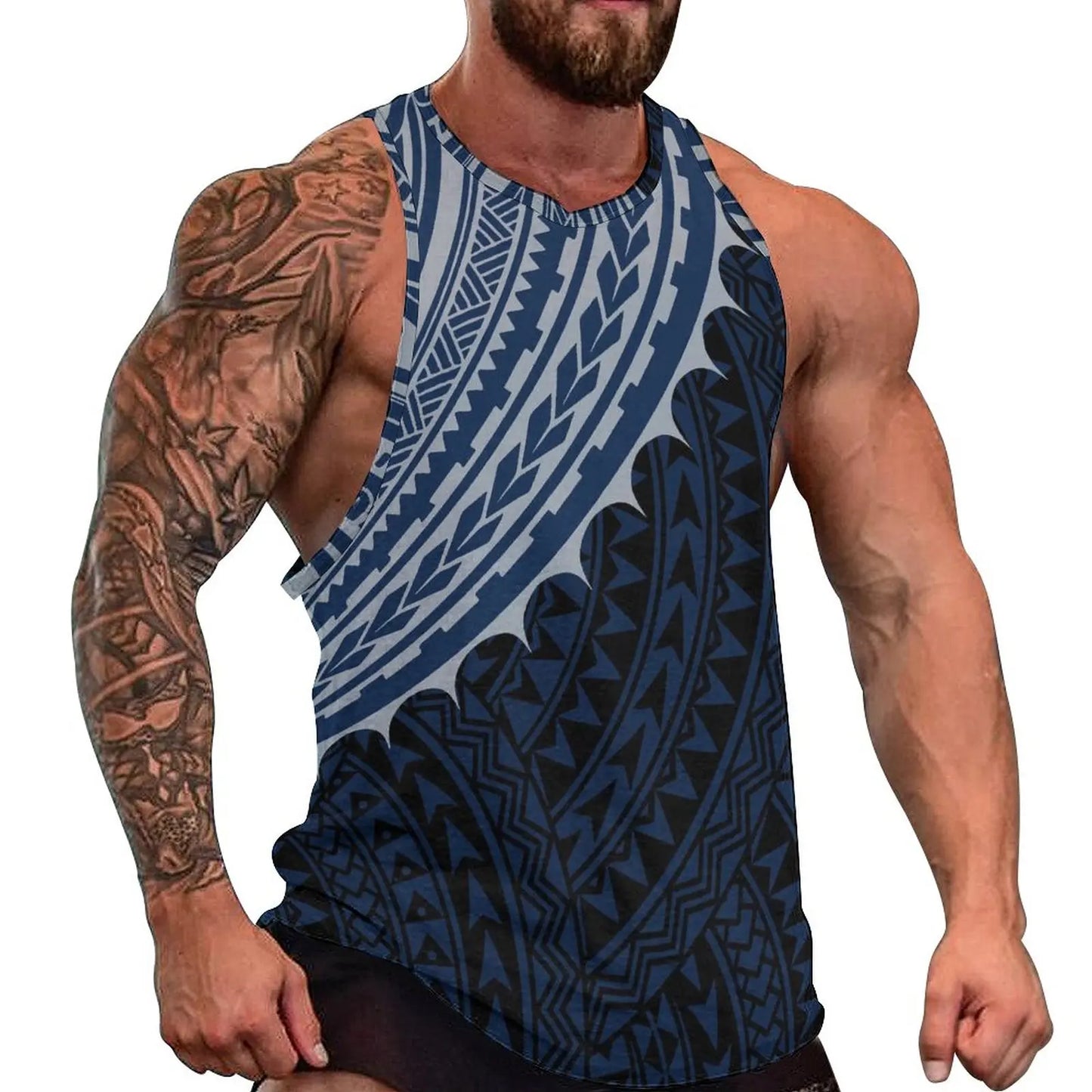 Polynesian Tribal Tank Tops Samoan Men Singlets Island Wear