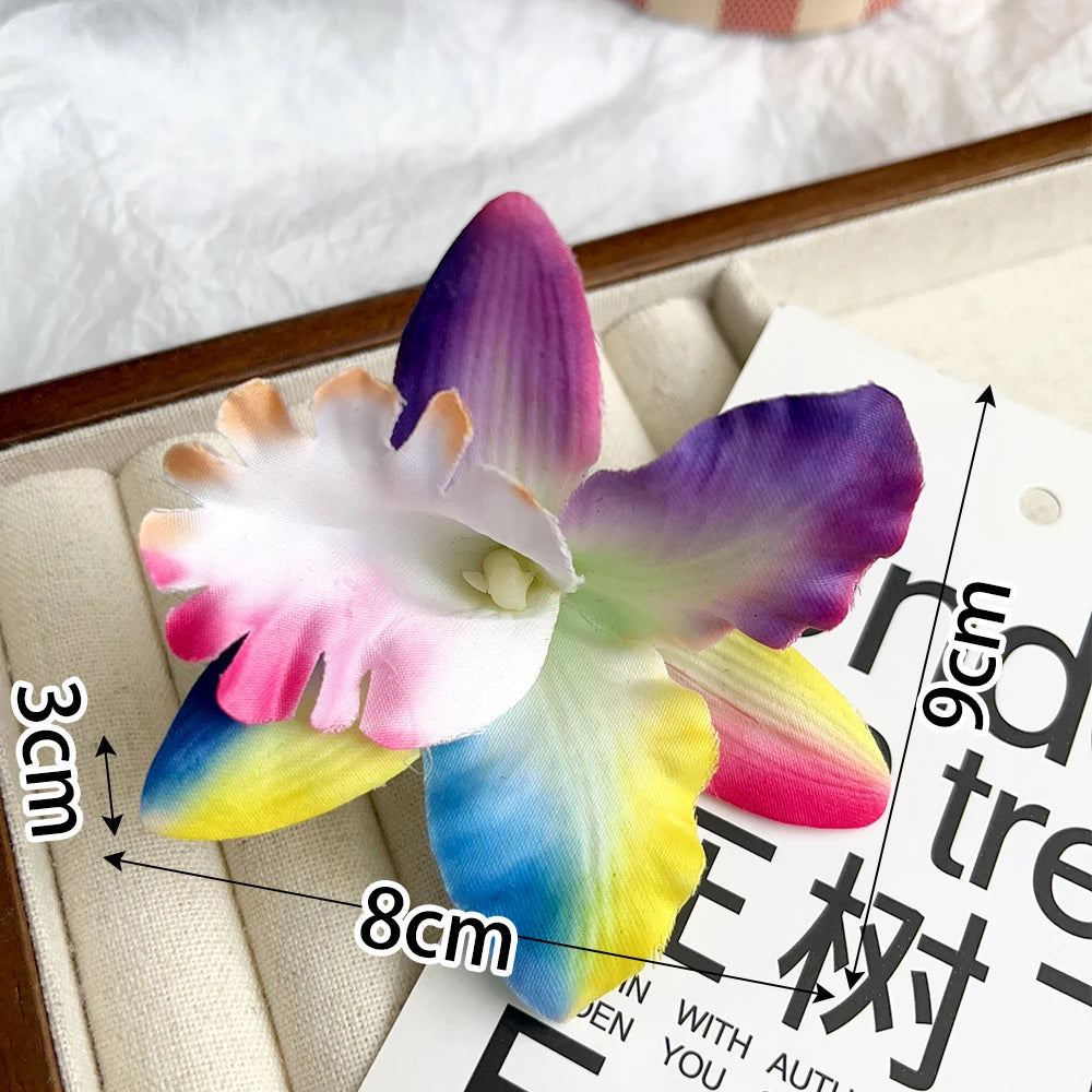Hawaiian Orchid Flowers Hair Clips Bride Flowers Hair Clips Sweet Hairpins Barrettes Beach Vacation Headwear Hairs Accessories