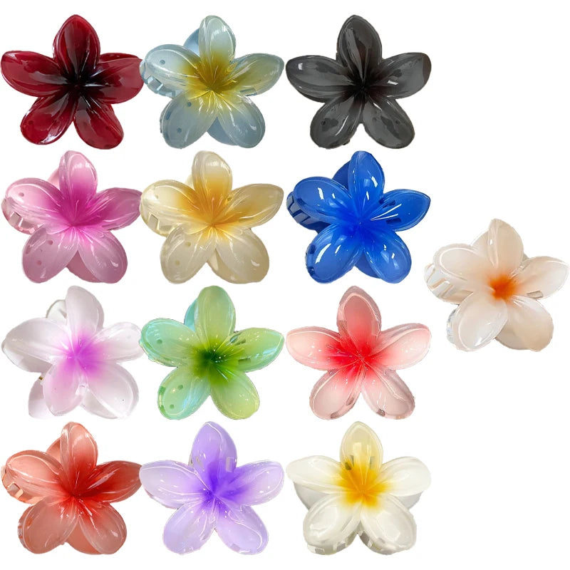 Hawaiian Flower Hair Claw Clips Large Claw for Thick/Thin Hairpins for Women Girls Barrettes Beach Summer Hair Accessories Gifts