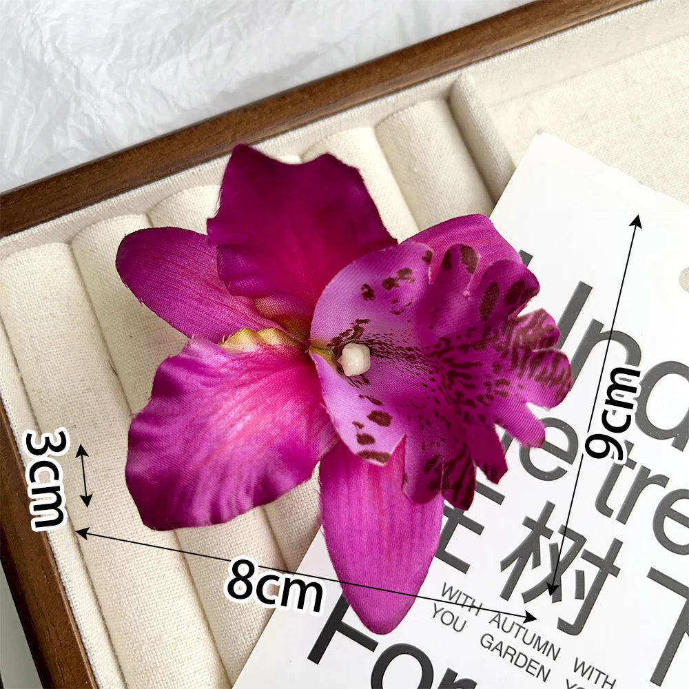 Hawaiian Orchid Flowers Hair Clips Bride Flowers Hair Clips Sweet Hairpins Barrettes Beach Vacation Headwear Hairs Accessories