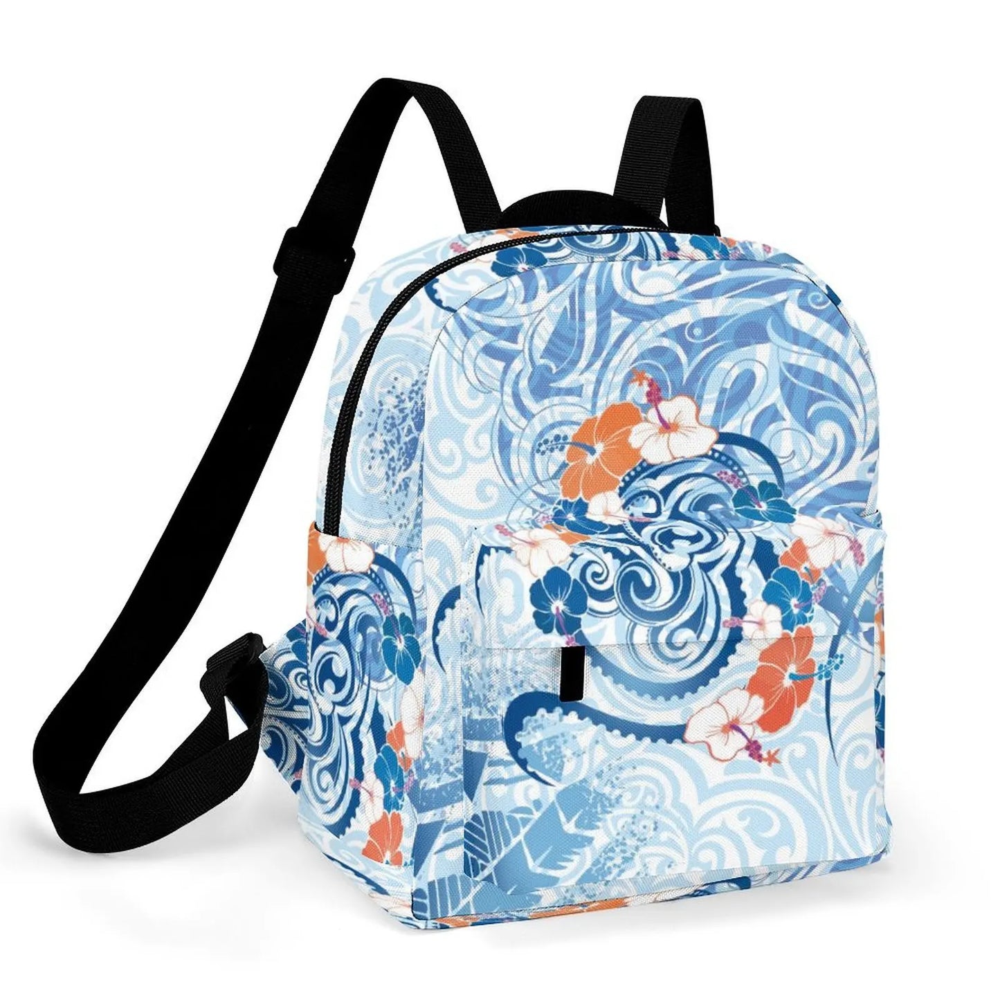 Custom Polynesian Women'S Casual Backpack Samoan Tribal Floral Print Artistic Pattern Design Fashionable Compact Backpack