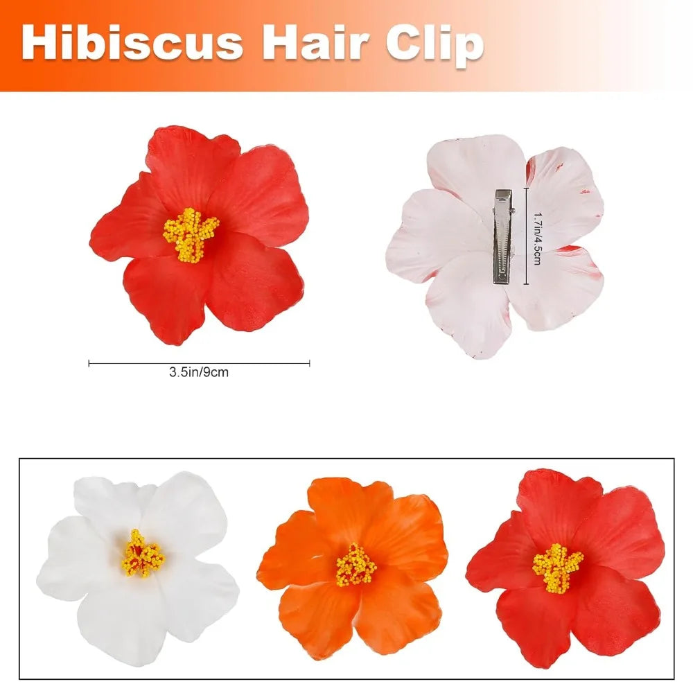 Hawaiian Colorful Flower Hair Clip For Women Girls Romantic Bohemian Flower Side Bangs Clip BB Hair Clips Hair Accessories