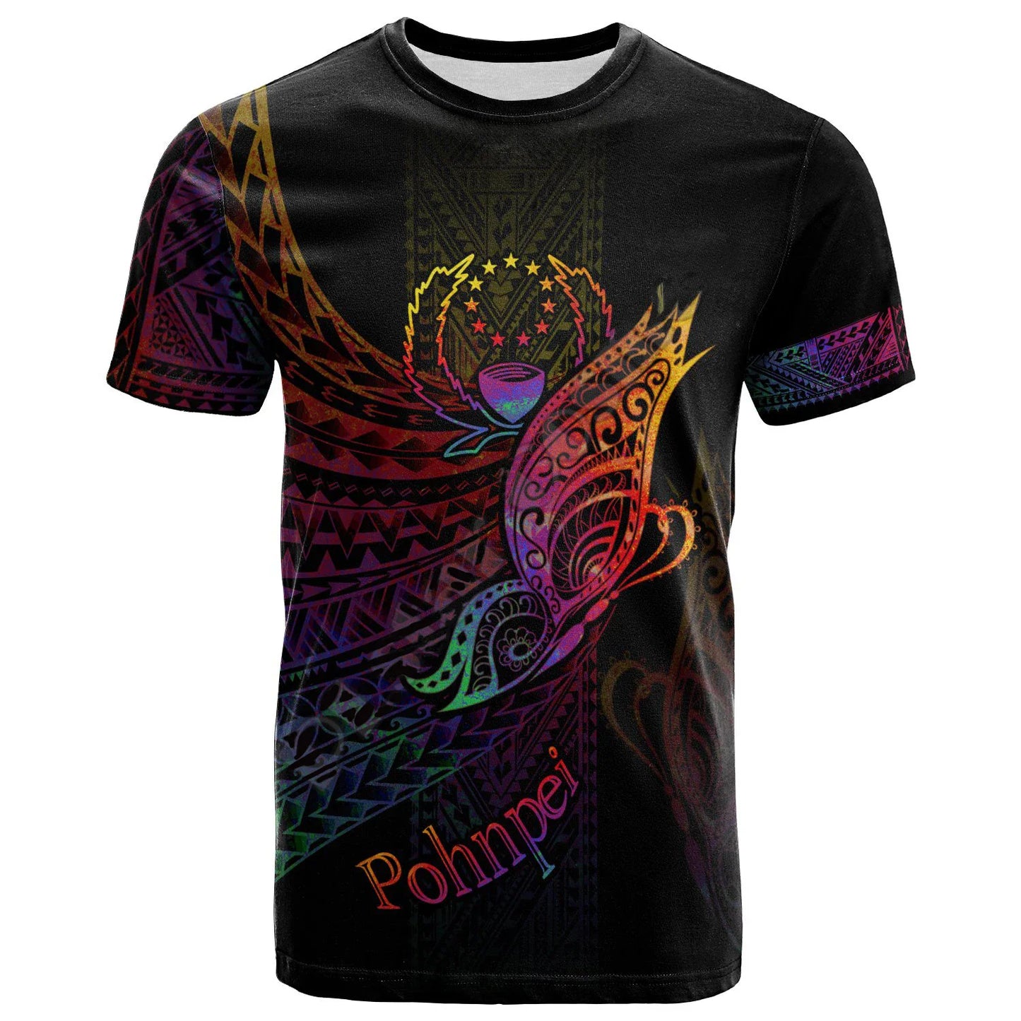 Pohnpei Polynesian Culture Tribal Island Retro Tattoo 3d Printing Men's And Women's Summer Streetwear Short-sleeved T-shirt