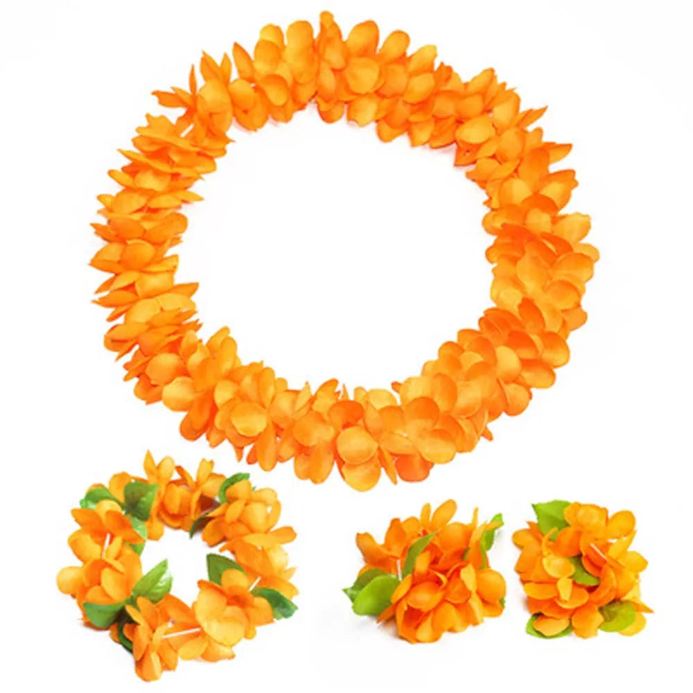 Beach Fashion Hawaiian Style For Women Artificial Flowers Gift Performance Accessories Wristband Garland Necklace Headband