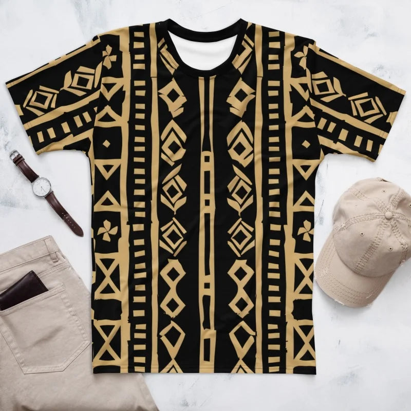 Tribal African Mudcloth Pattern T-Shirt For Men Ethnic Graphic 3D Printed Tees Summer Short Sleeve O-Neck Tops Loose T Shirts