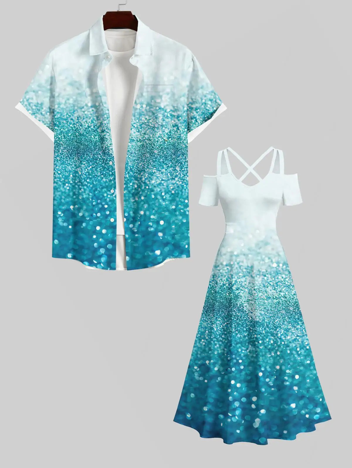 New Polynesian Hawaiian Casual Style Custom Outfits Women Dress Match Men Shirt Couple Clothing 3D Printed Graphic Matching Set