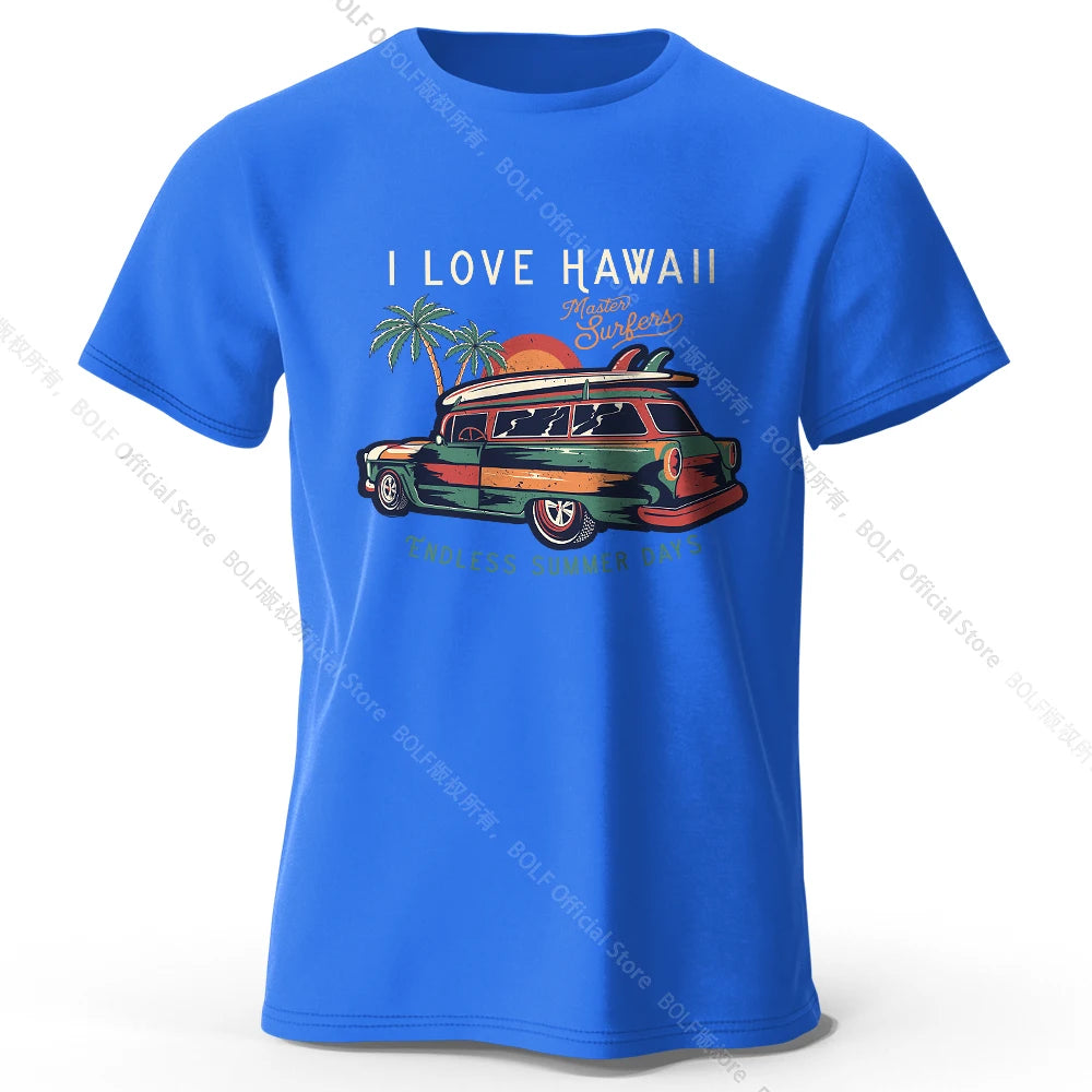 Hawaiian Holiday Printed Unisex Men Women T-Shirt Tees Tops 100% Cotton Aloha Flower Graphic Luau Party Outfit