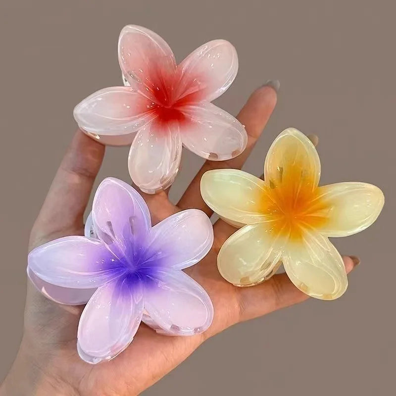 Hawaiian Flower Hair Claw Clips Large Claw for Thick/Thin Hairpins for Women Girls Barrettes Beach Summer Hair Accessories Gifts
