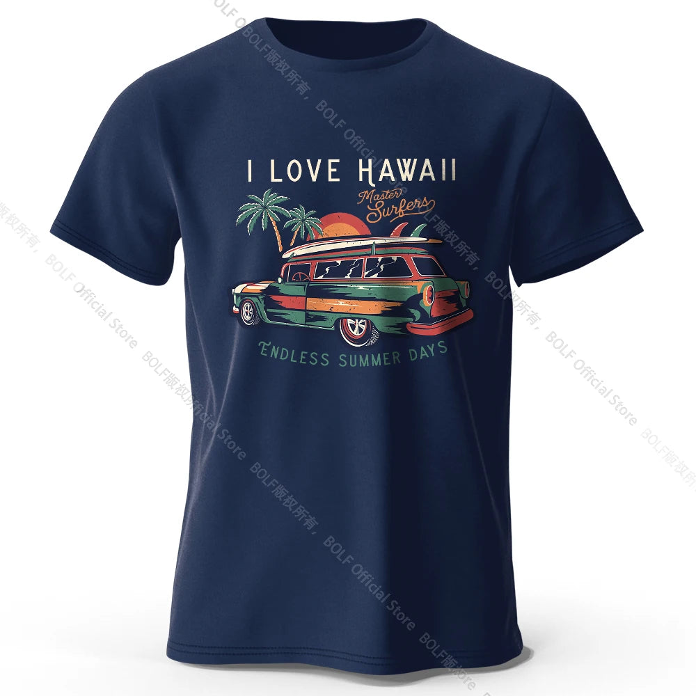 Hawaiian Holiday Printed Unisex Men Women T-Shirt Tees Tops 100% Cotton Aloha Flower Graphic Luau Party Outfit
