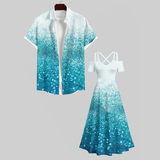 New Polynesian Hawaiian Casual Style Custom Outfits Women Dress Match Men Shirt Couple Clothing 3D Printed Graphic Matching Set