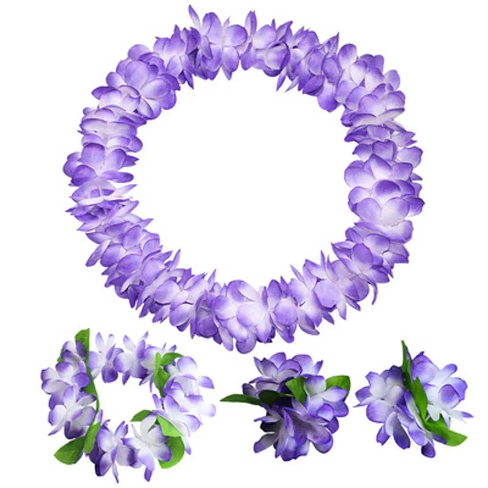 Beach Fashion Hawaiian Style For Women Artificial Flowers Gift Performance Accessories Wristband Garland Necklace Headband