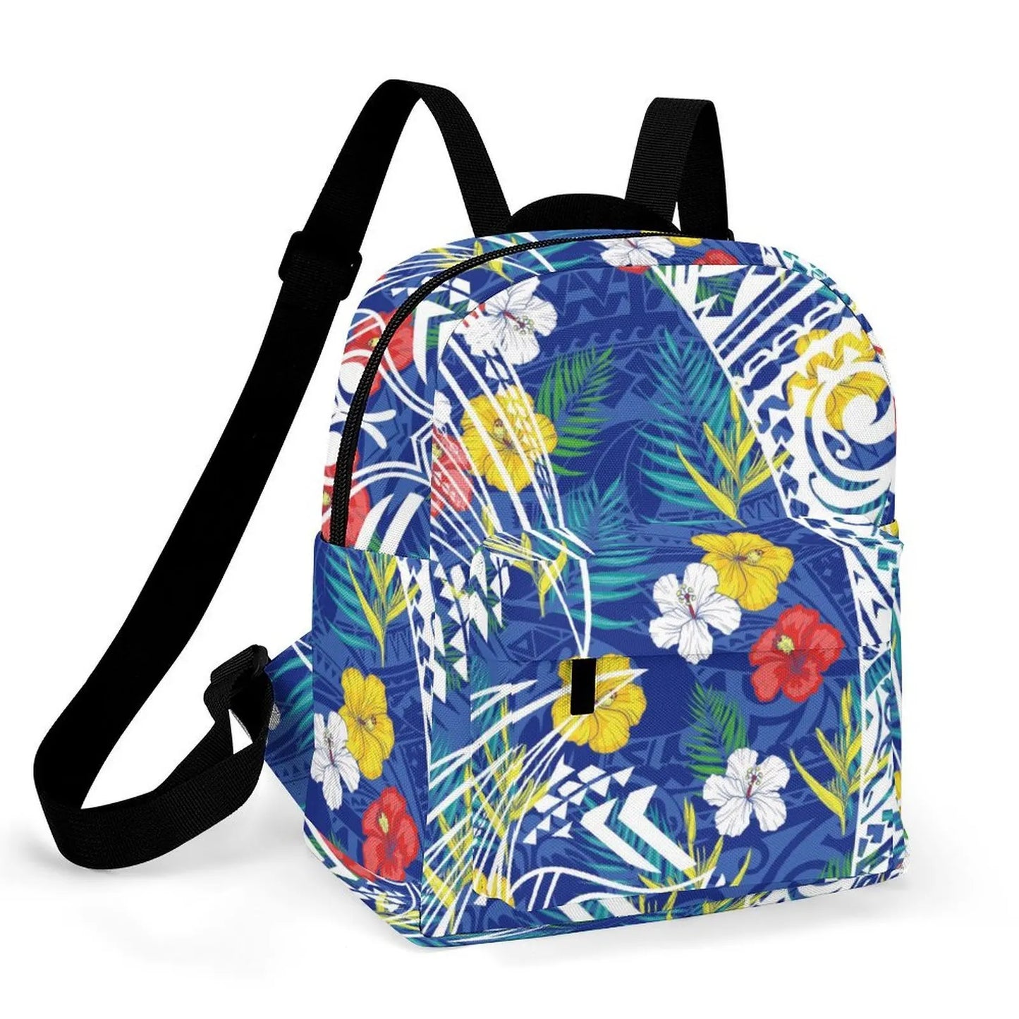 Custom Polynesian Women'S Casual Backpack Samoan Tribal Floral Print Artistic Pattern Design Fashionable Compact Backpack