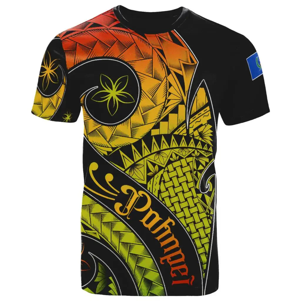 Pohnpei Polynesian Culture Tribal Island Retro Tattoo 3d Printing Men's And Women's Summer Streetwear Short-sleeved T-shirt