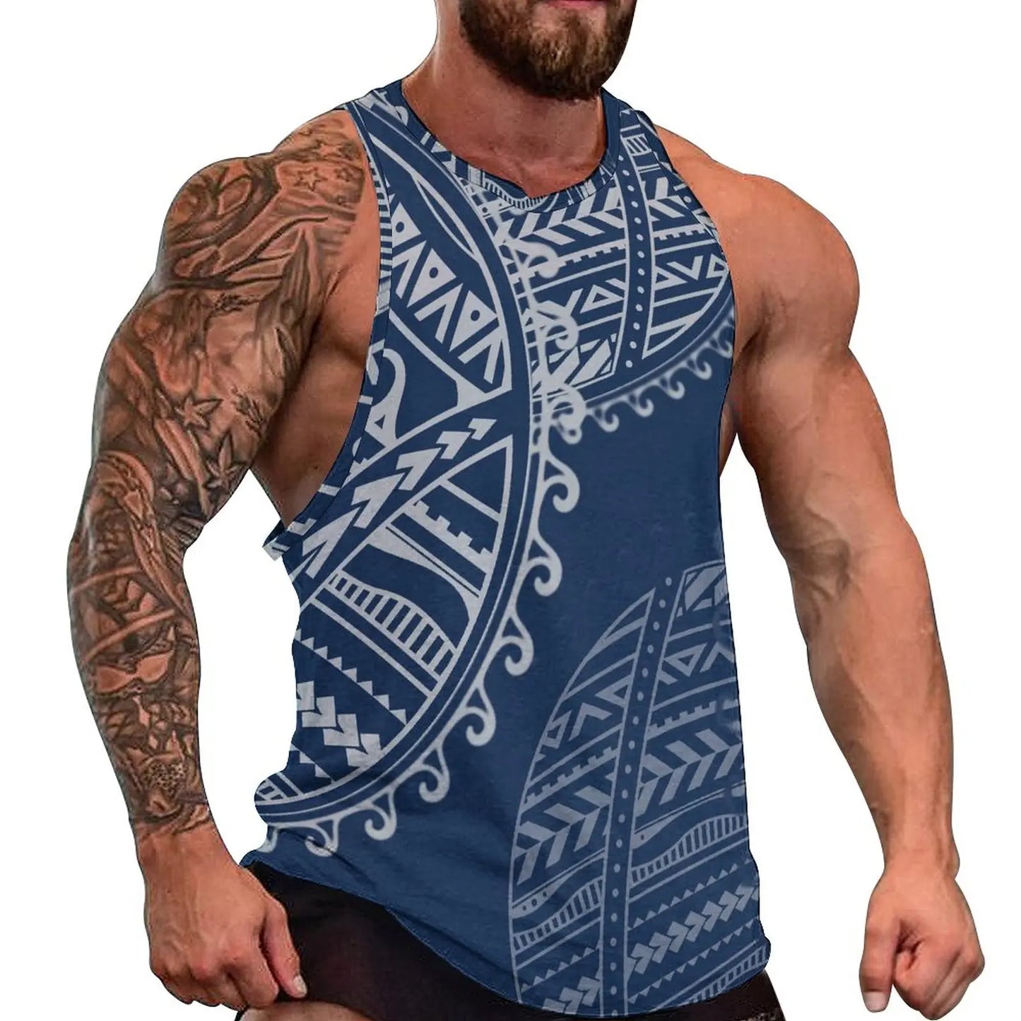 Polynesian Tribal Tank Tops Samoan Men Singlets Island Wear