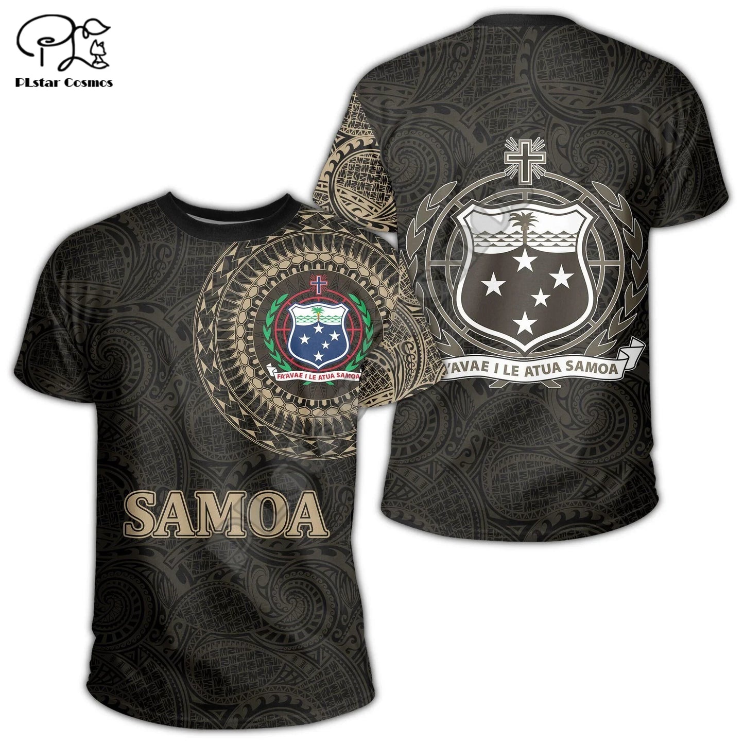 Polynesian  3D Printing Vintage Polynesian Island Samoa Tattoo Tribal Flag Men Women Short Sleeve T Shirt Streetwear