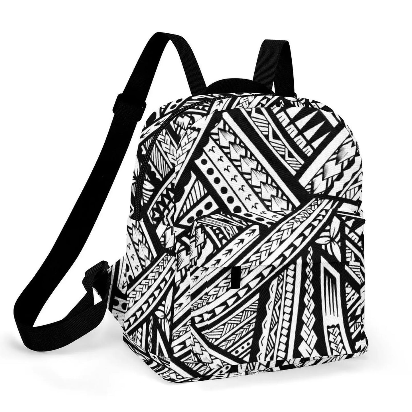 Custom Polynesian Women'S Casual Backpack Samoan Tribal Floral Print Artistic Pattern Design Fashionable Compact Backpack